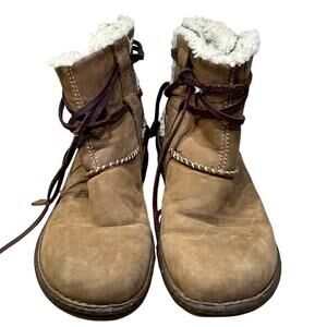 UGG Australia Cove Toast Ankle Boots Leather Fur Lined 5136 Women's Size 8 EUC